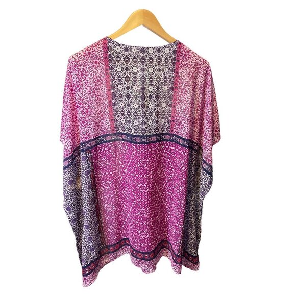 Tommy Bahama Pink Multicolor Bohemian Butterfly Sleeve Pullover Swimsuit Coverup - Picture 2 of 10